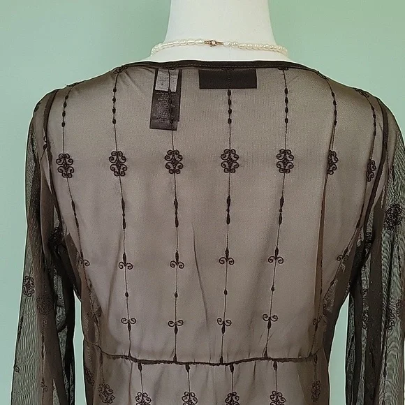 Axcess Y2K Vintage Sheer Lace Blouse - Picture 5 of 7